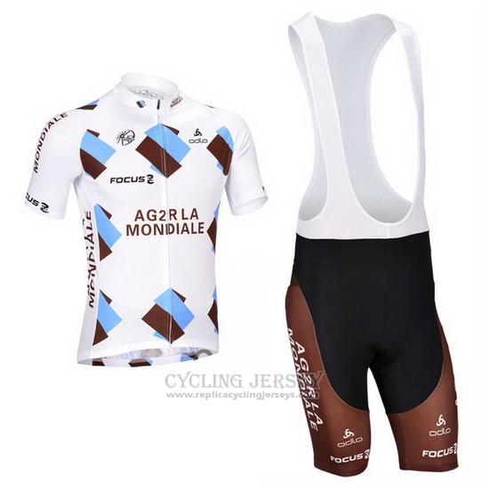 2013 Cycling Jersey Ag2rla Marron Short Sleeve and Bib Short